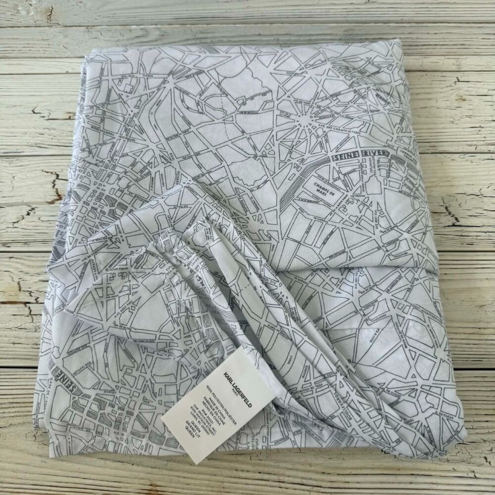 Karl Lagerfeld Paris 100% Polyester Queen Flat Sheet